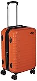 Amazon Basics Handgepäck Koffer, ABS-Hartschale, Erweiterbarer Trolley Handgepäck mit 4 Drehbaren Rädern, 55 cm, Orange