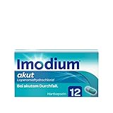 IMODIUM® akut Hartkapseln - Schnelle Hilfe bei akutem Durchfall - mit dem Wirkstoff Loperamid - Gut verträglich - 12 Kapseln