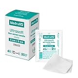 Medrull Kompressen nicht gewebt STERIL ULTRASOFT Wundauflagen 4-lagig 5cm x 5cm Verpackt 2 Stück - 20 Papierbeuteln (40 Stück)