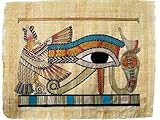 Auge des Horus – Papyrusmalerei – authentische Papyruskunst des alten Ägypten – Ägypten Dekor – ägyptischer Papyrus – handbemalt in Ägypten – ungerahmt – gerahmt – 43,2 x 33 cm