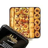 Mughe Gourmet Luxus Baklava Gebäck-Geschenkbox - Frische Türkische Pistazien Baklawa Süßigkeiten - 750g doppelt geschichtet- Perfekt für Weihnachten, Geburtstag, Vatertag - Dessertkorb Geschenke