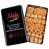 Mughe Gourmet verschiedene Baklava Gebäck Geschenke, elegante Blechdose – 500g – Türkische Pistazie, Walnuss, Haselnuss, mundgerechte, Baklawa Süßigkeiten – perfekt für Geburtstag, Vatertag