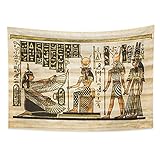 YONGFOTO 100x70cm Antikes Ägypten Tapisserie Pharao Gott Horus Hieroglyphen Papyrus Symbol Alte Zivilisation Wandbehang Tapisserien für Heim Wand-Dekor Tischdecke Decke