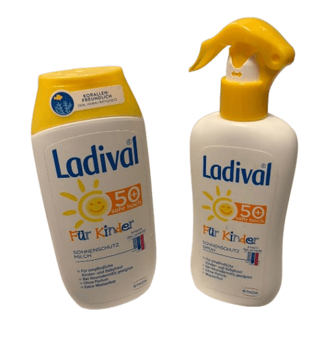 Zwei für ägypten geeignete Ladival Sonnencremes mit 50+ Schutz